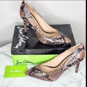 Sam Edelman snake print,genuine leather Hazel style SZ 8 1/2 beautiful condition